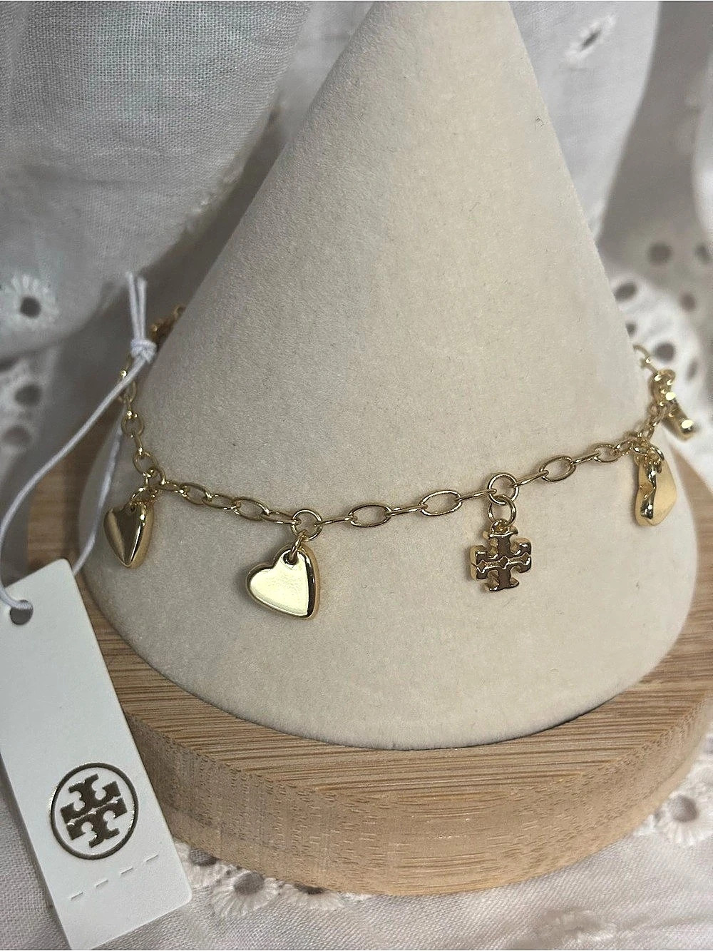 Tory Burch Curiosity Heart Gold-Tone Bracelet